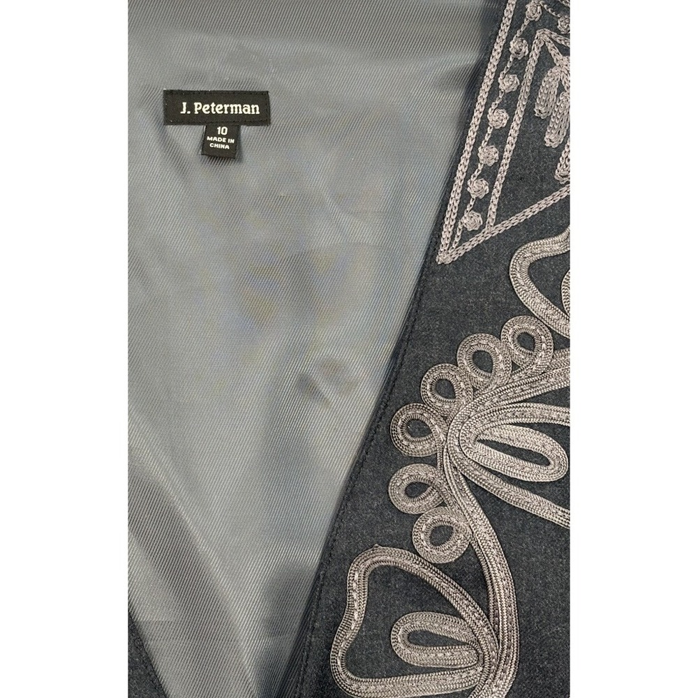 J Peterman Embroidered Wool Vest Botto Giuseppe Italy Fabric Size 10 Boho 0268 - Picture 3 of 8